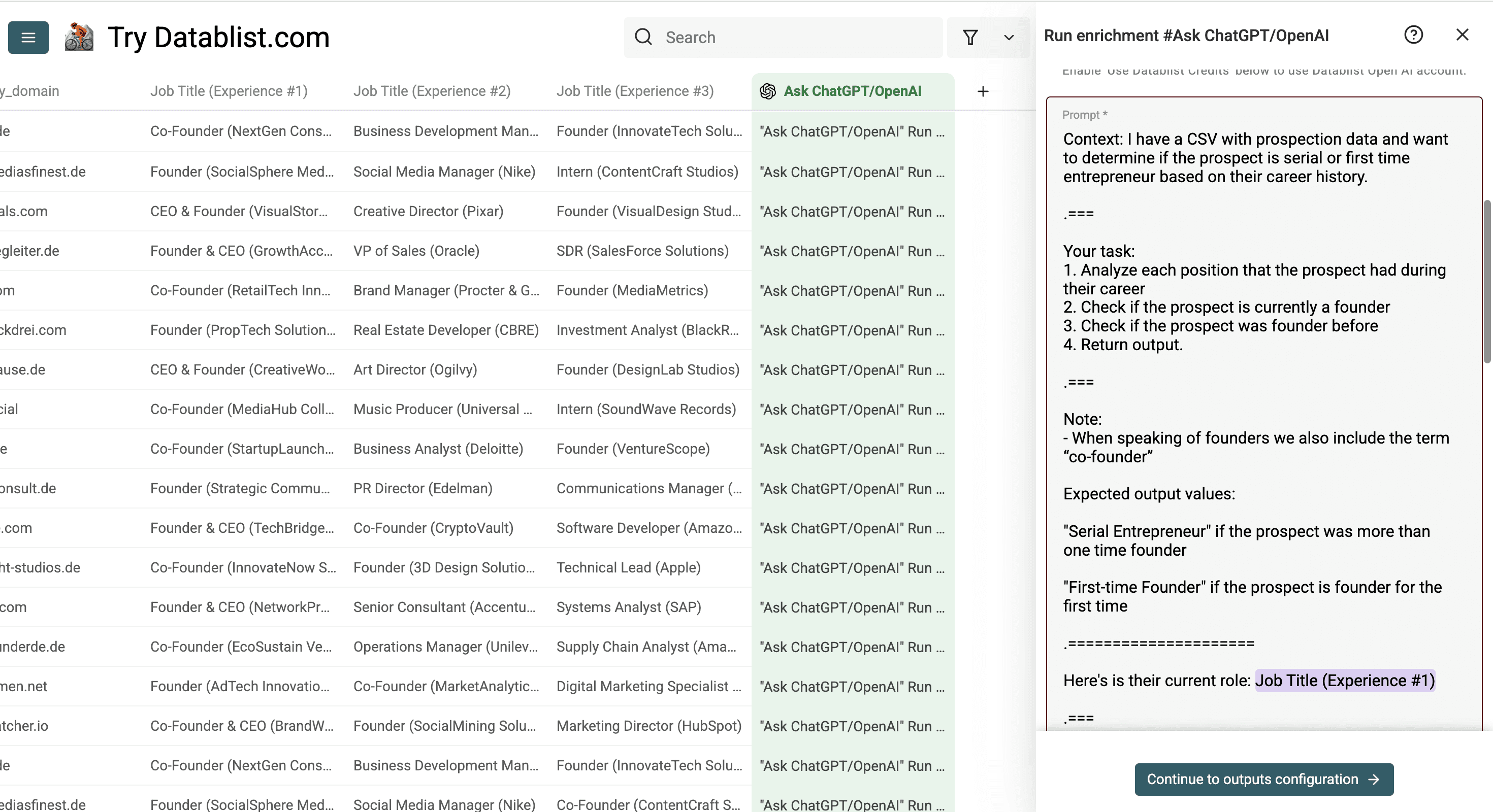 Prompt for audience segmentation