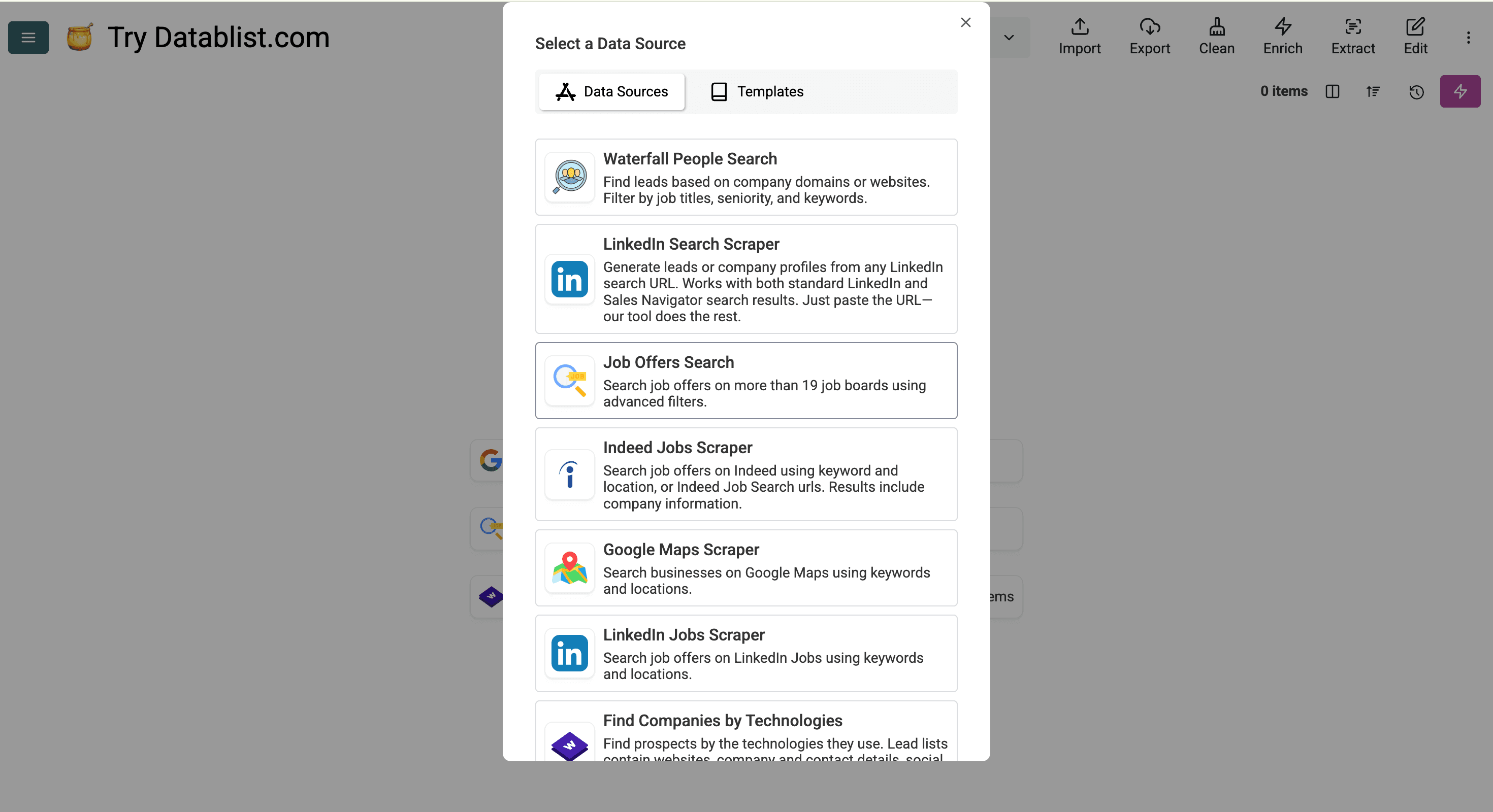 Scraping job listings with Datablist