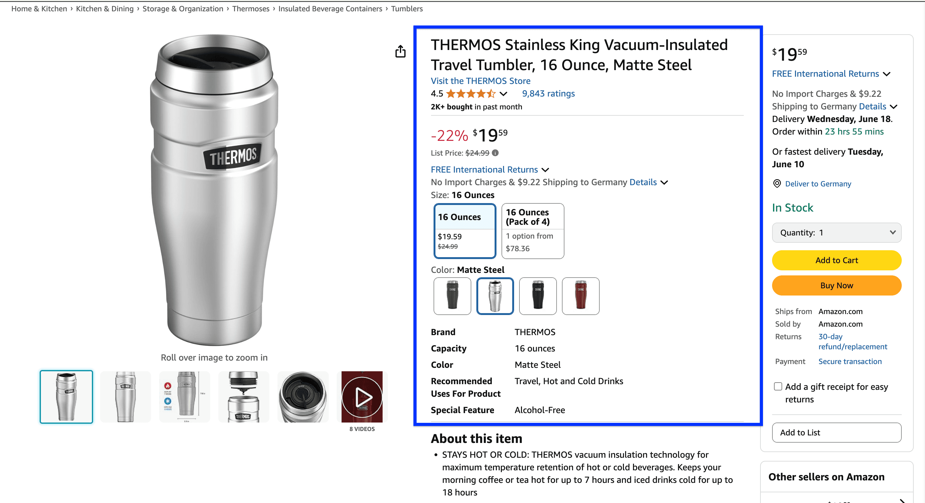 Amazon product page to scrape