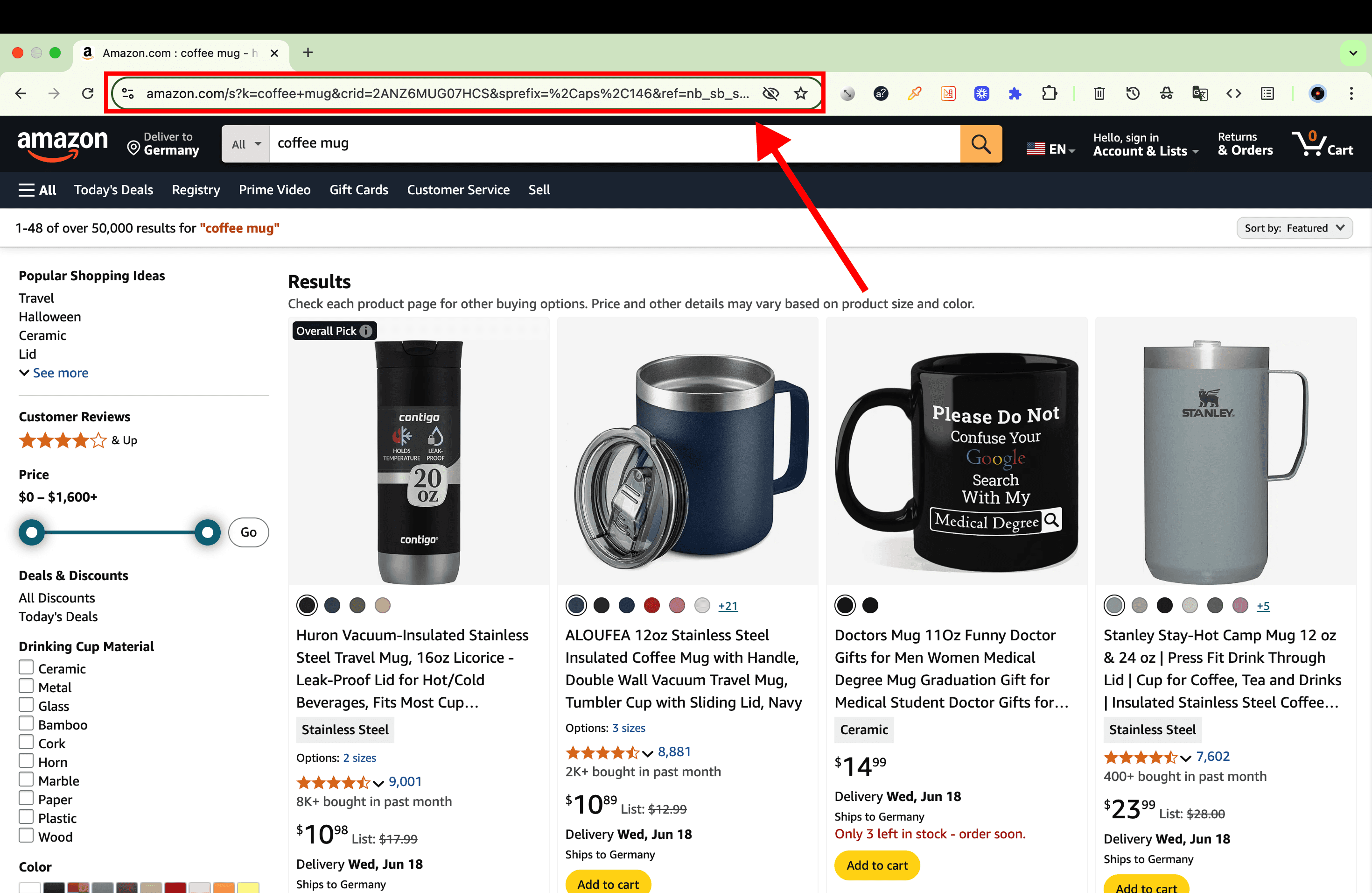 Amazon Search URL