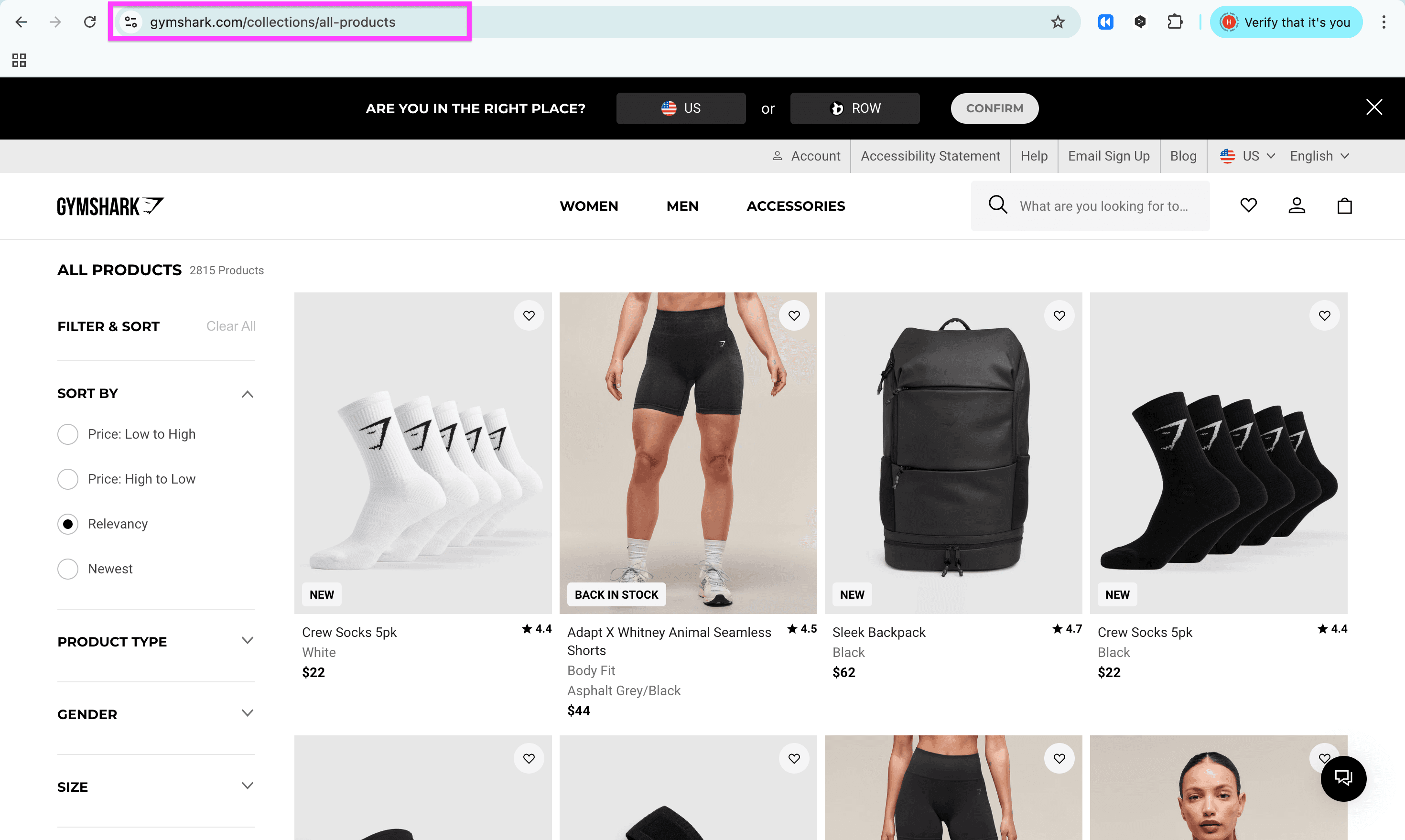 “All products” pages offer less control about the extracted products