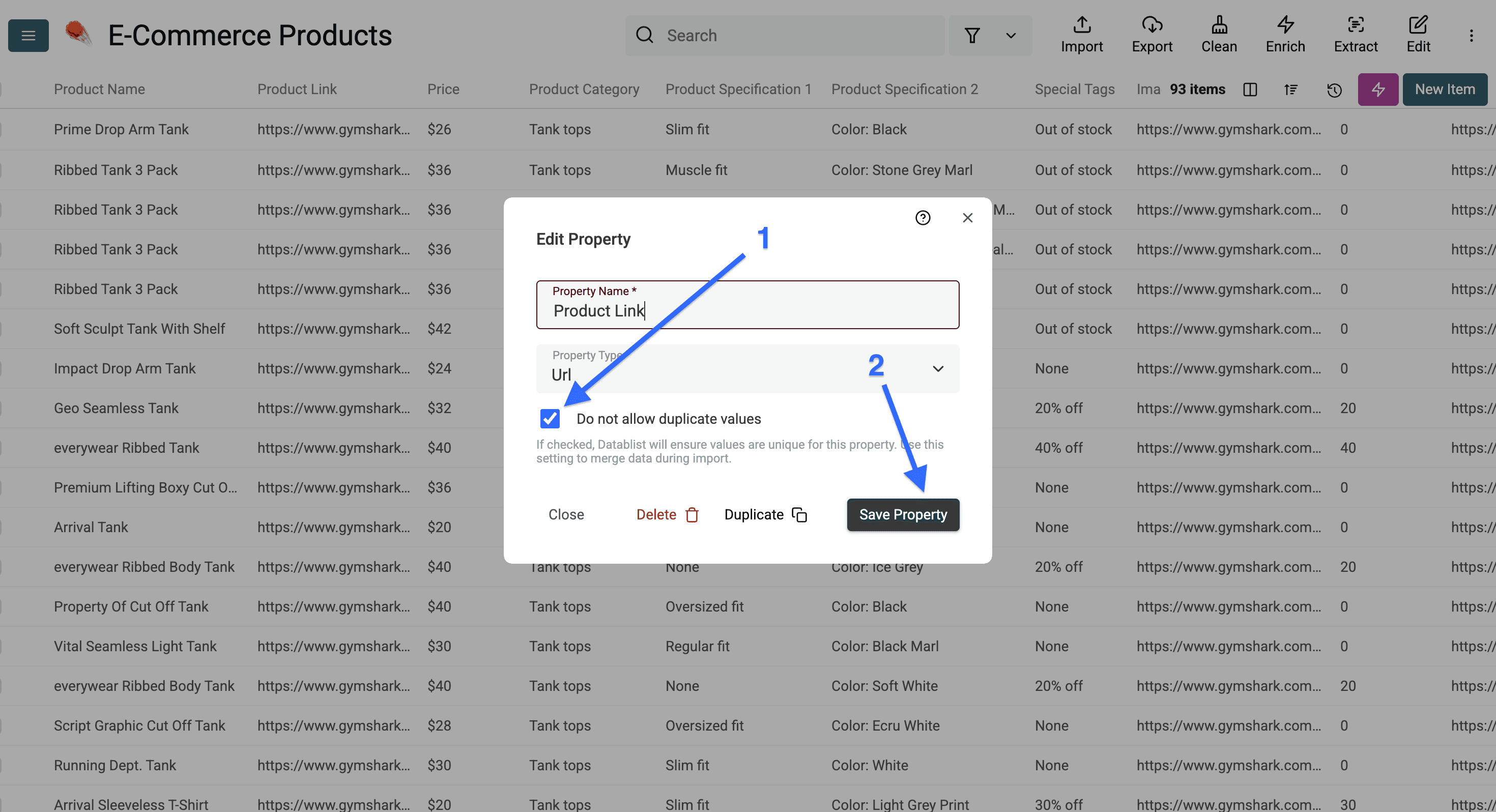 This is how to create an unique identifier in Datablist