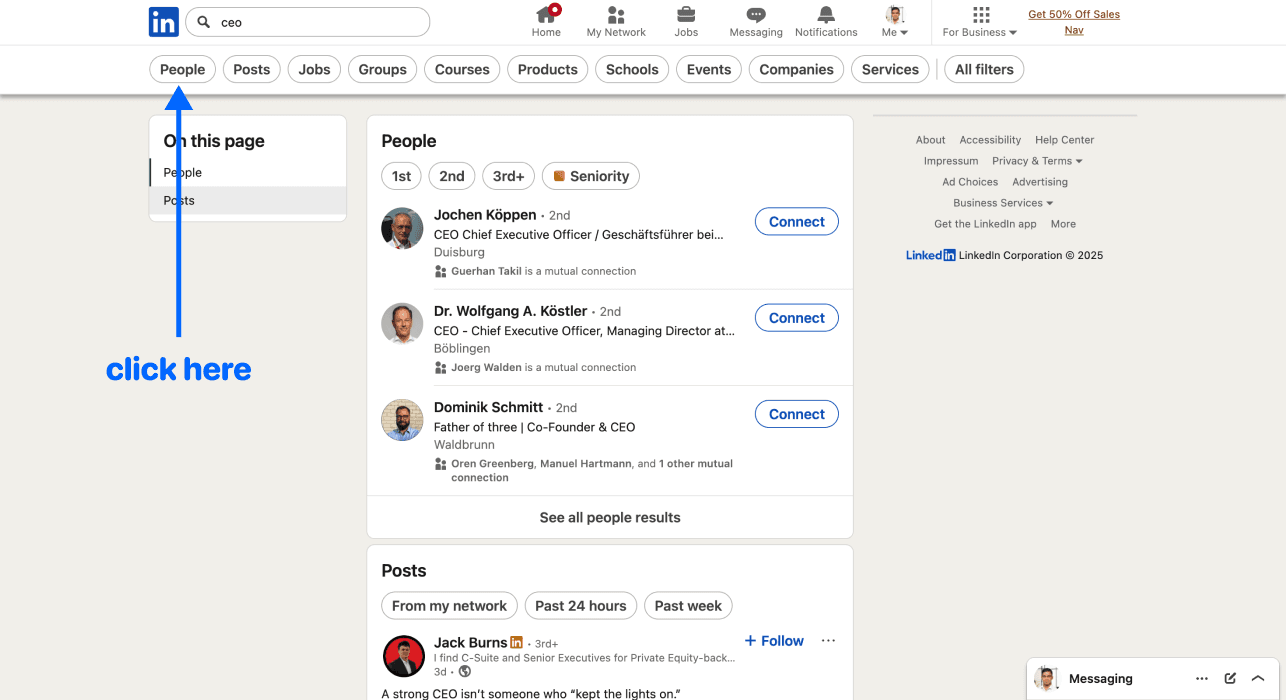 How To Scrape Leads From LinkedIn - LinkedIn Search Interface