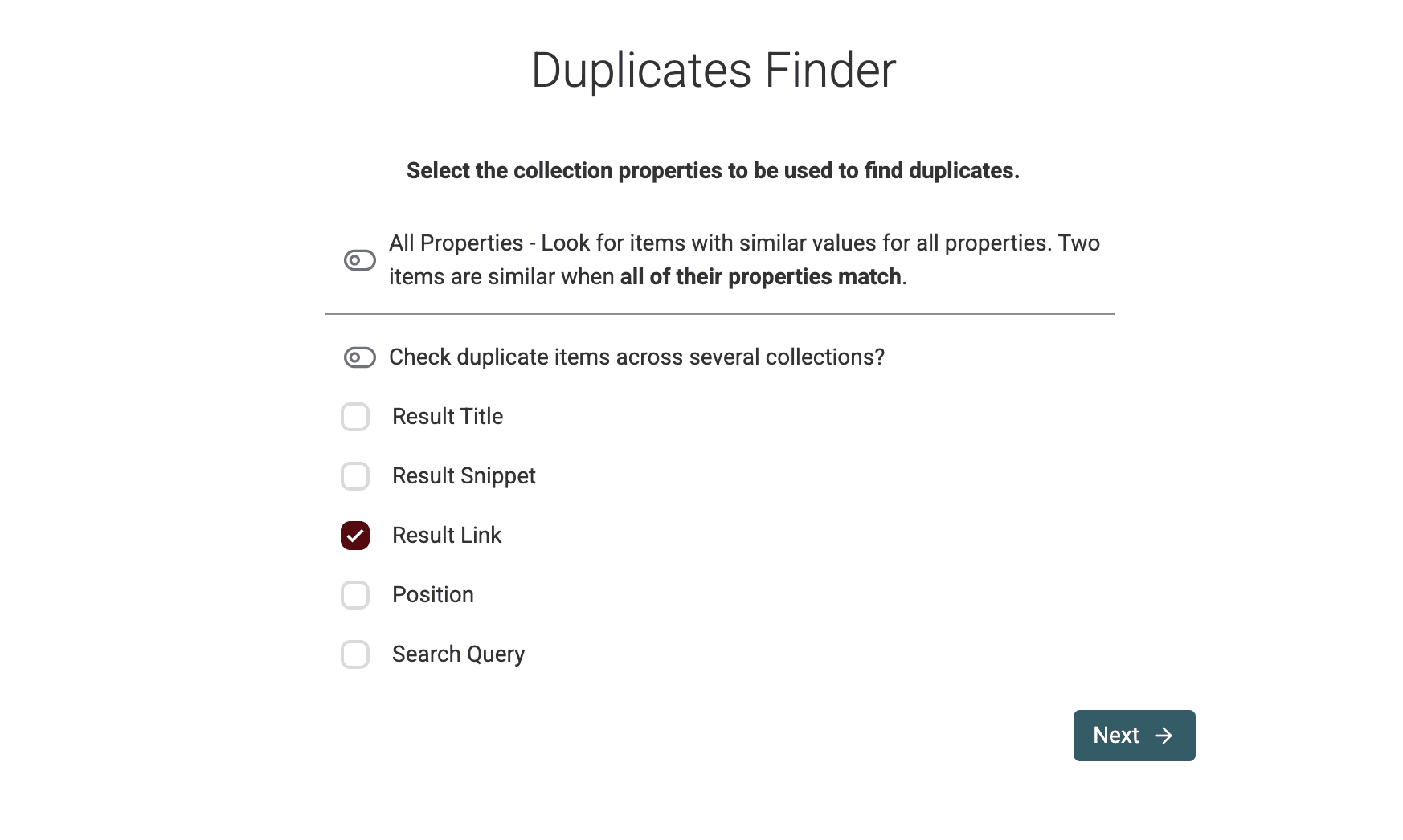Dedupe on Result Url
