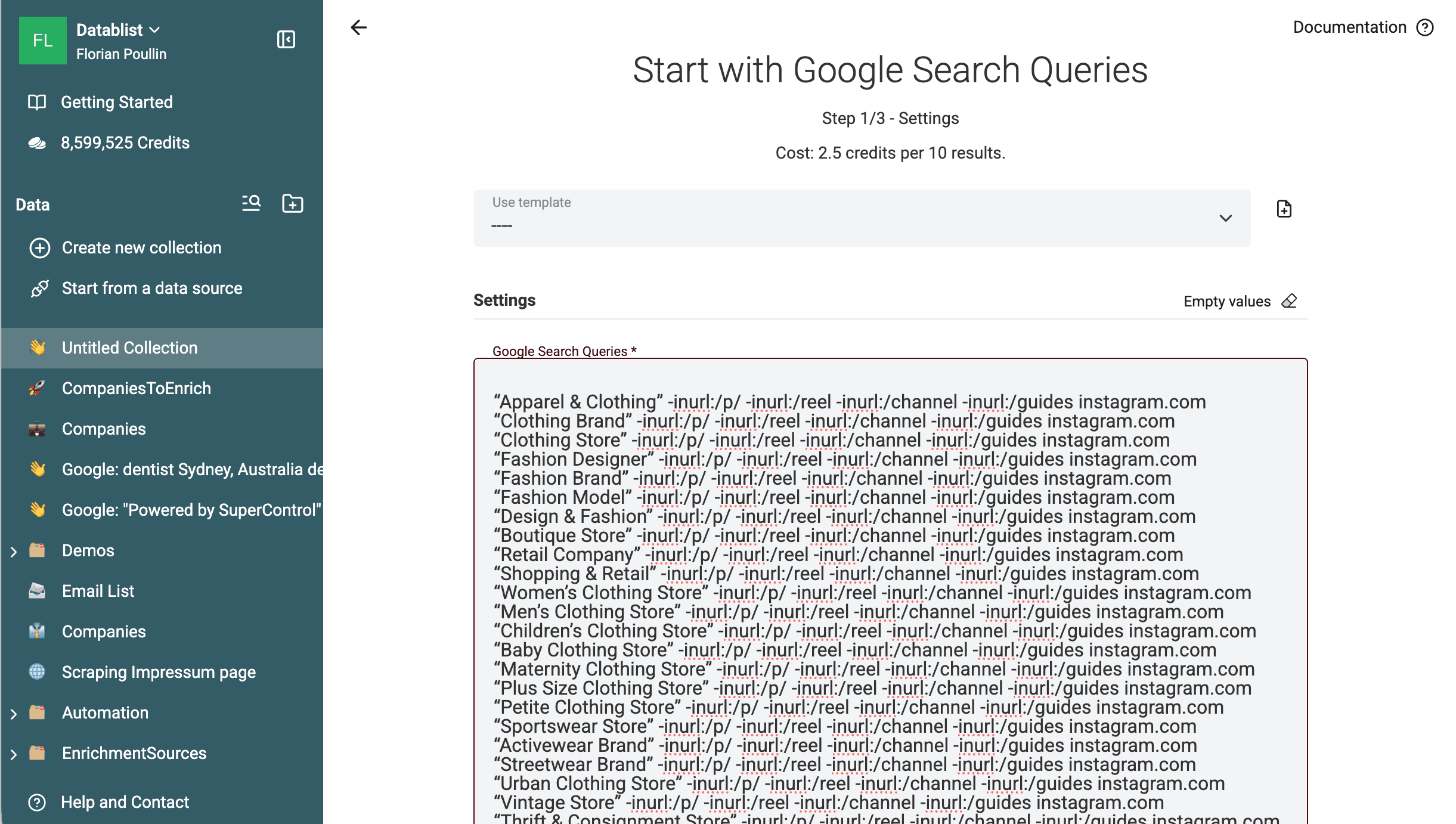 Google Multi Queries Scraper