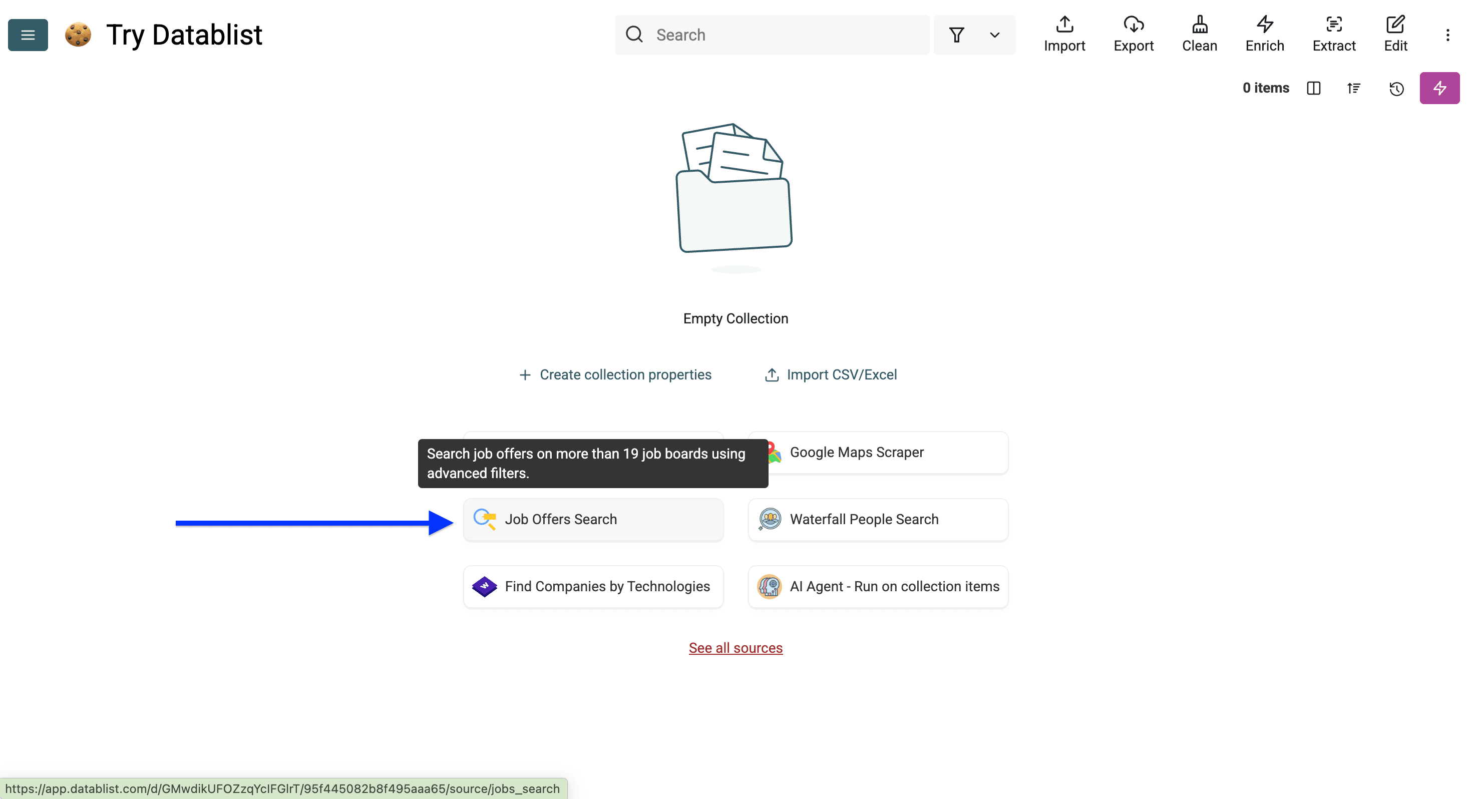 Datablist’s Job Boards Scraper