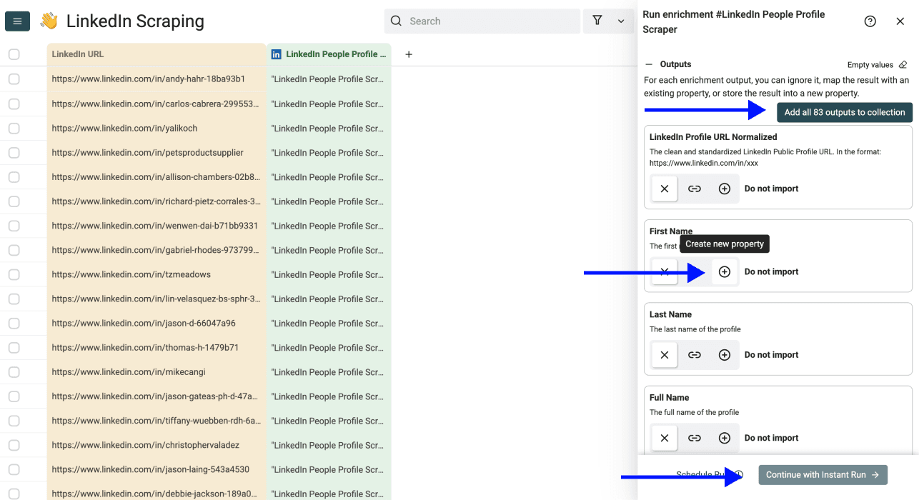How To Scrape LinkedIn Profile - Output Configuration