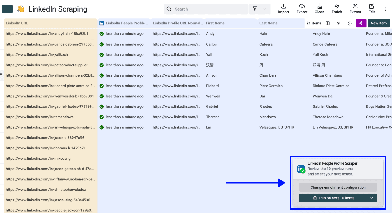 How To Scrape LinkedIn Profile Details - Results