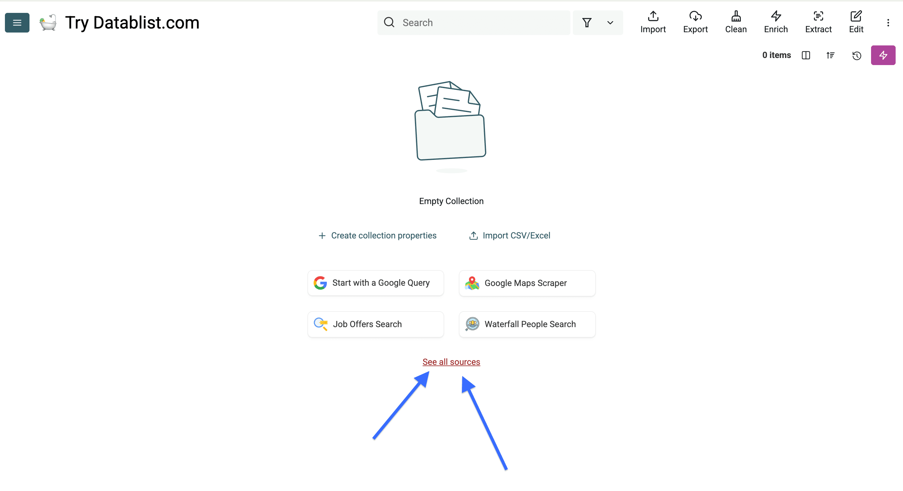 An empty collection in Datablist with a nice name :)