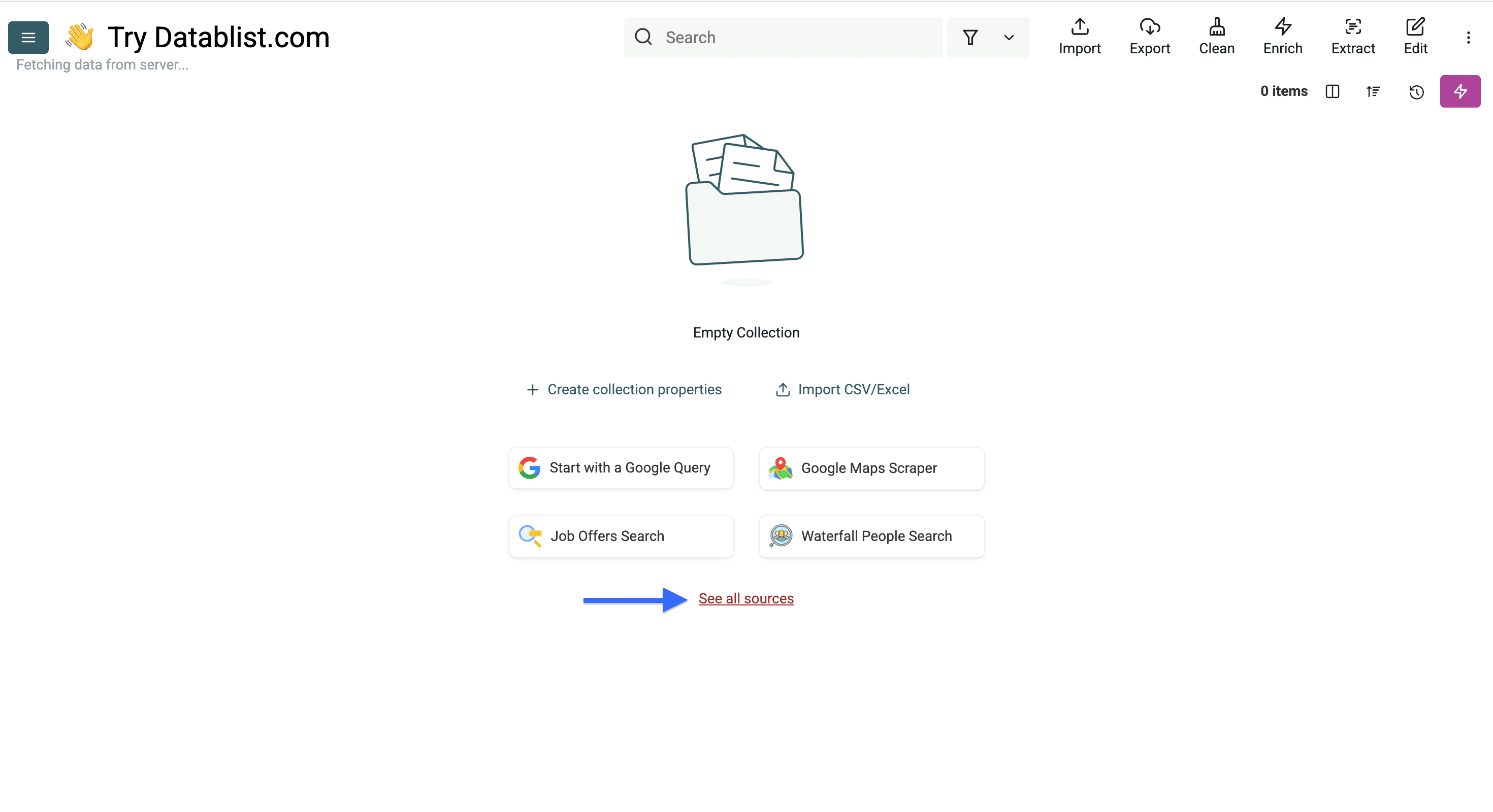Datablist has over 12 sources and increasing