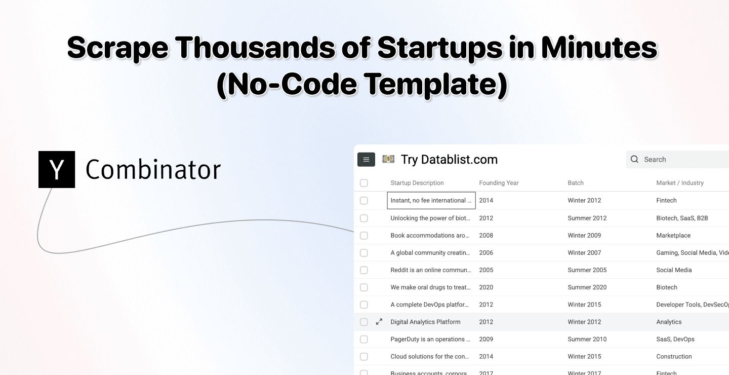 3 Minutes Guide: How To Scrape The YC Startup Directory Without Code