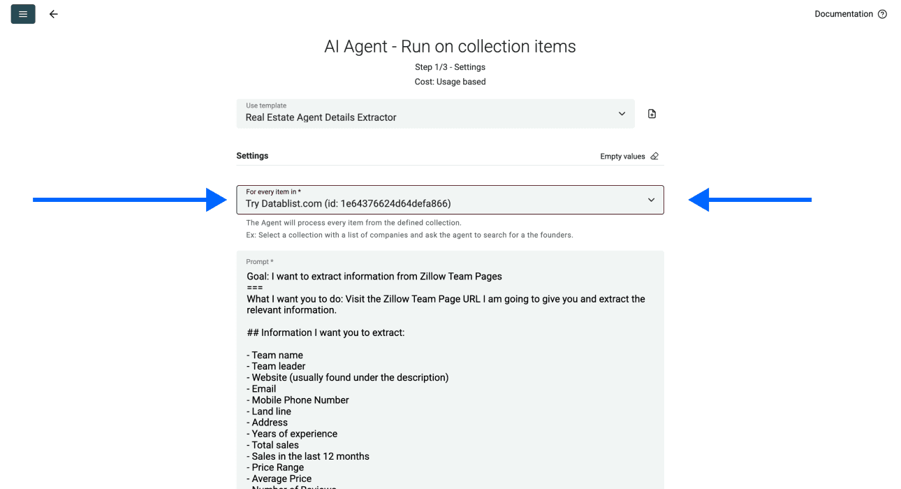 Zillow Real Estate Details Agent Scraper, collection mapping