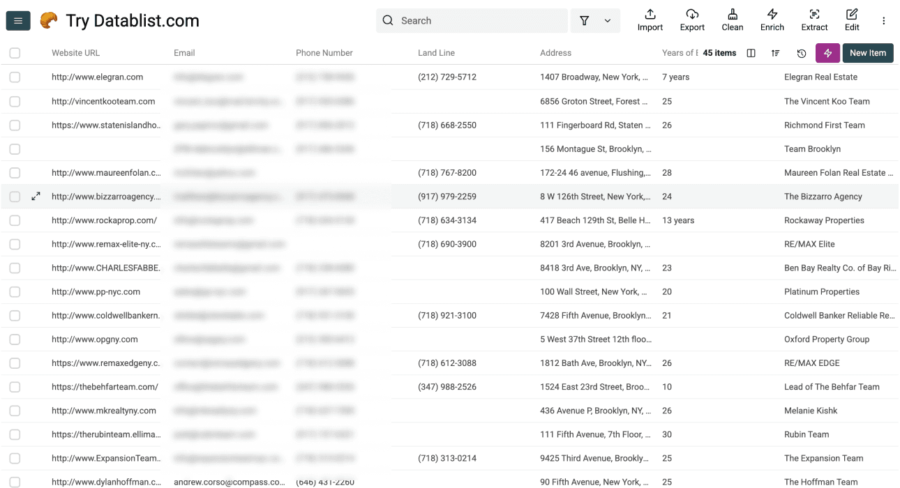 Zillow Real Estate Details Agent Scraper, end results