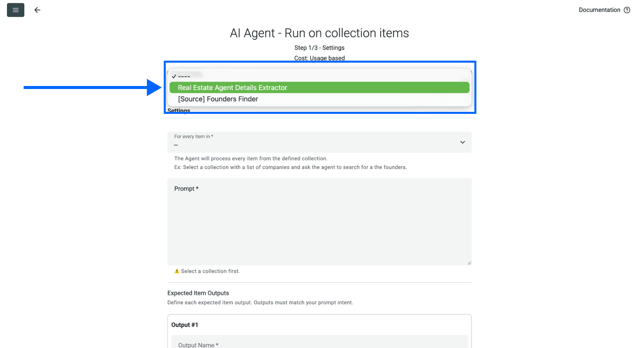 Zillow Real Estate Agent Scraper, template selection