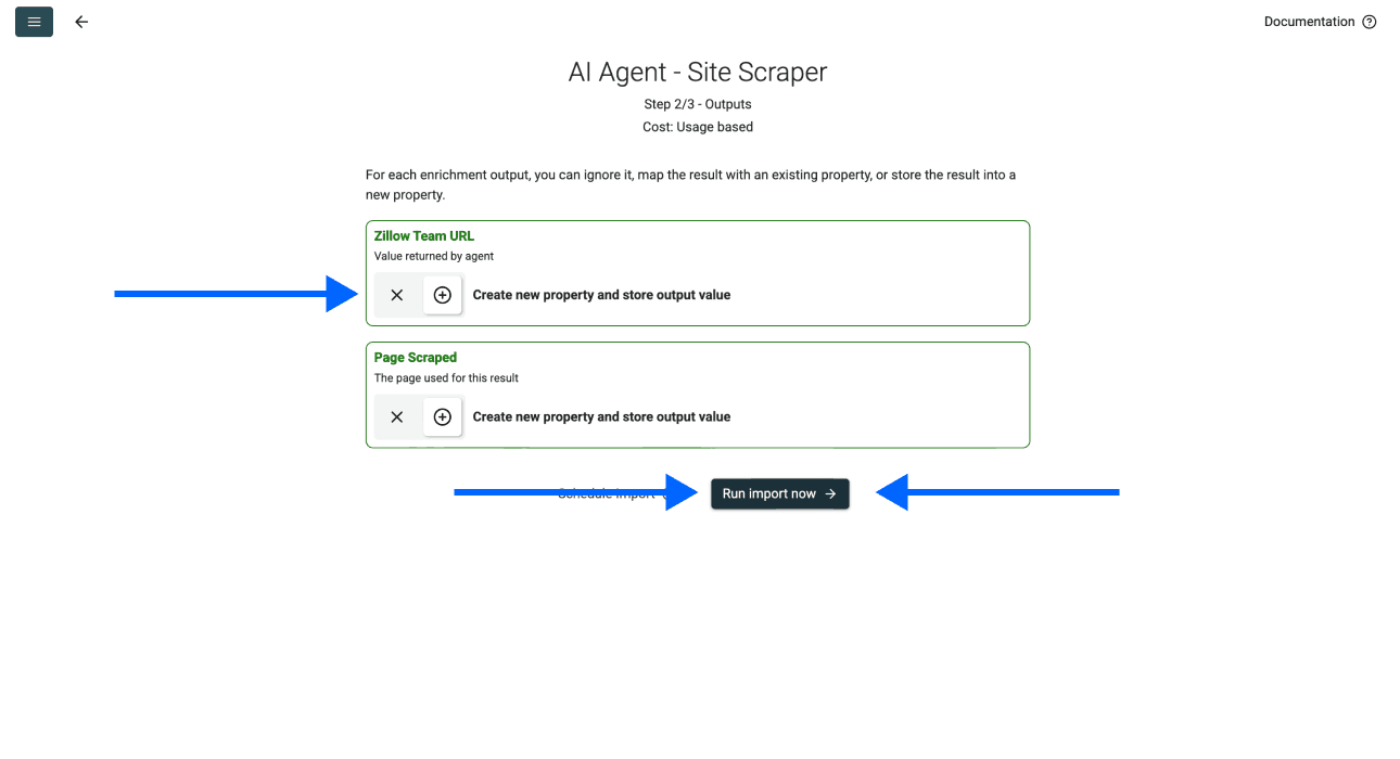 Zillow Real Estate Agent Scraper, output selection