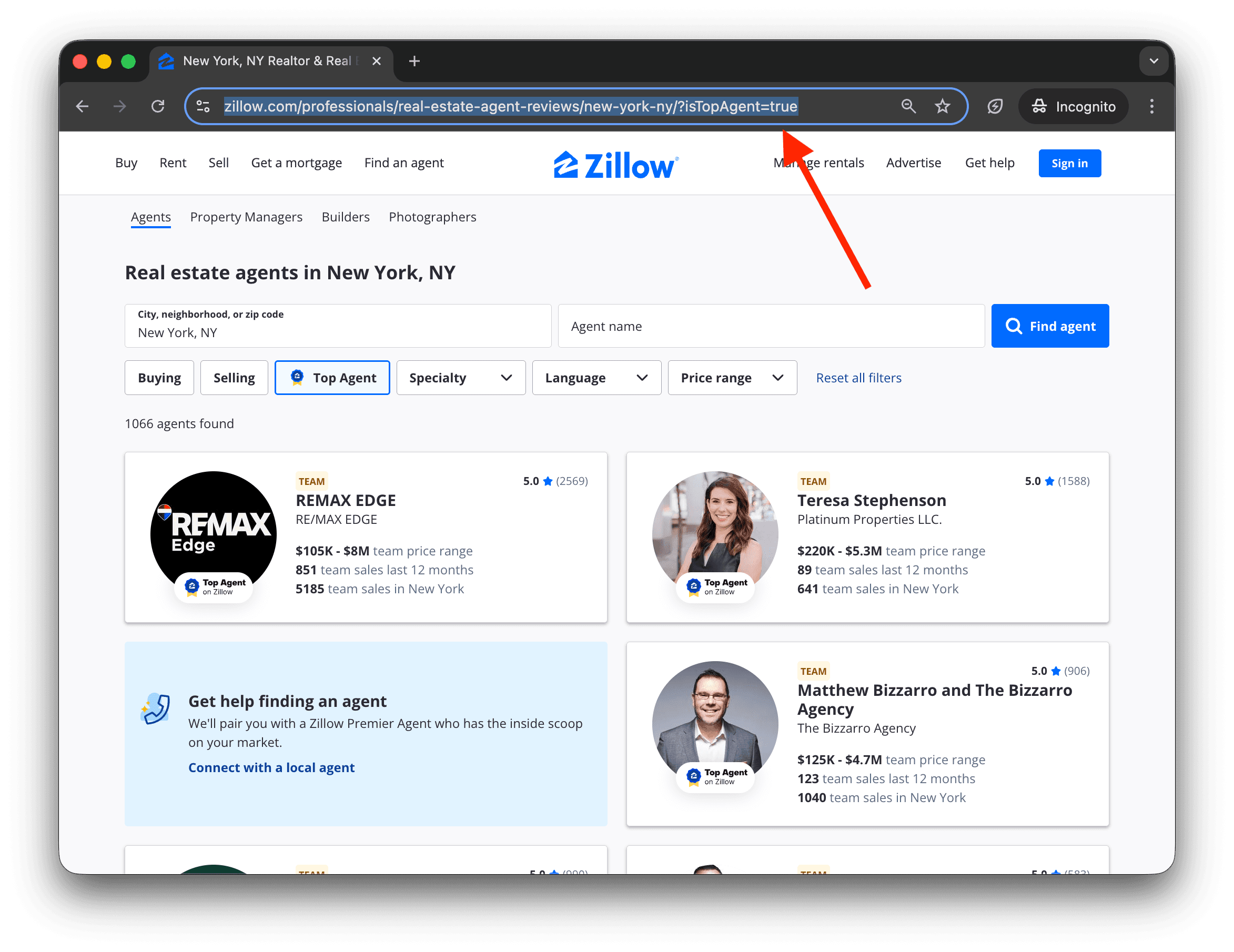 Zillow Real Estate Agents Listing