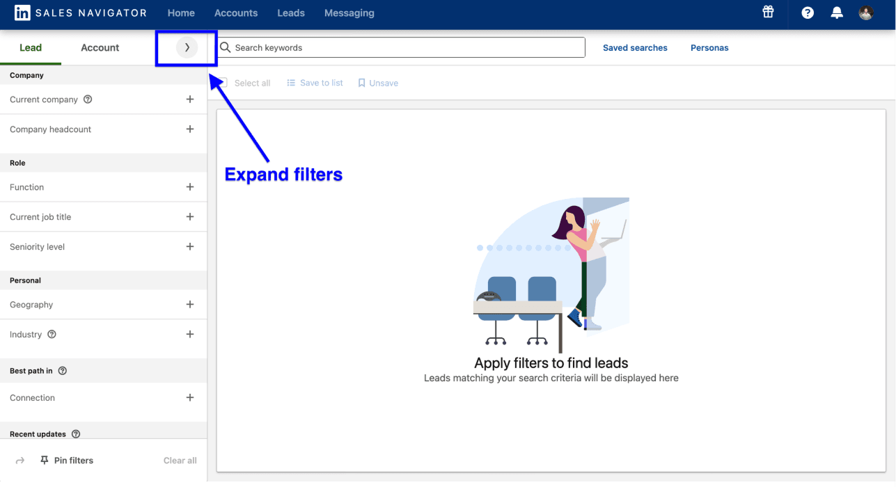 How To Scrape Sales Navigator Leads - Expanding Filters