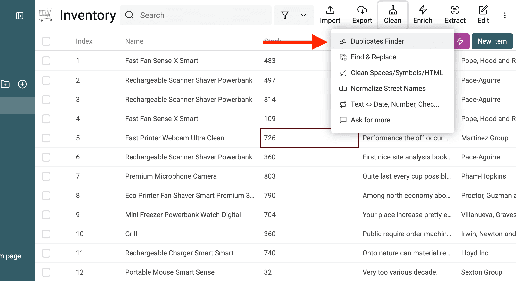 Start the Duplicates Finder tool