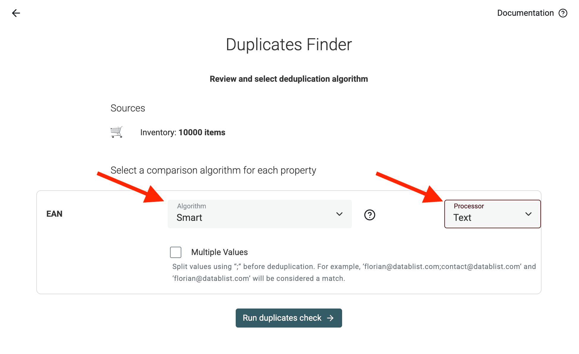Select matching algorithm and processor