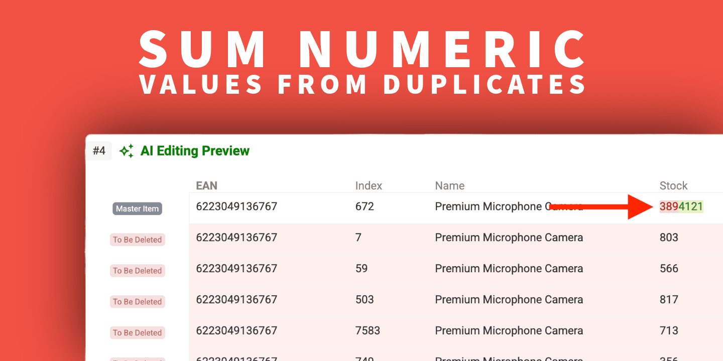 How to Sum Numeric Values When Merging Duplicates