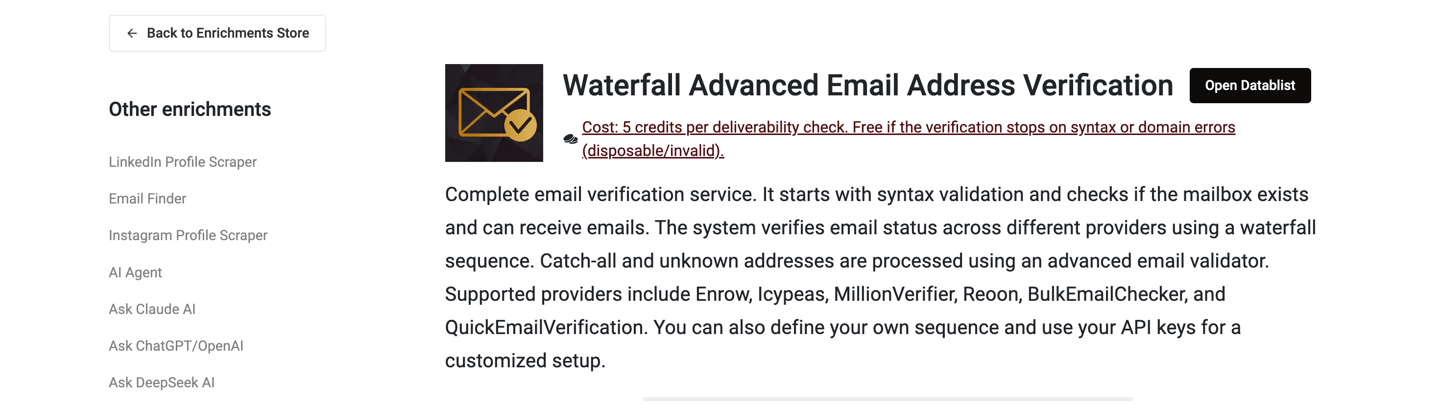 Waterfall Email Verification