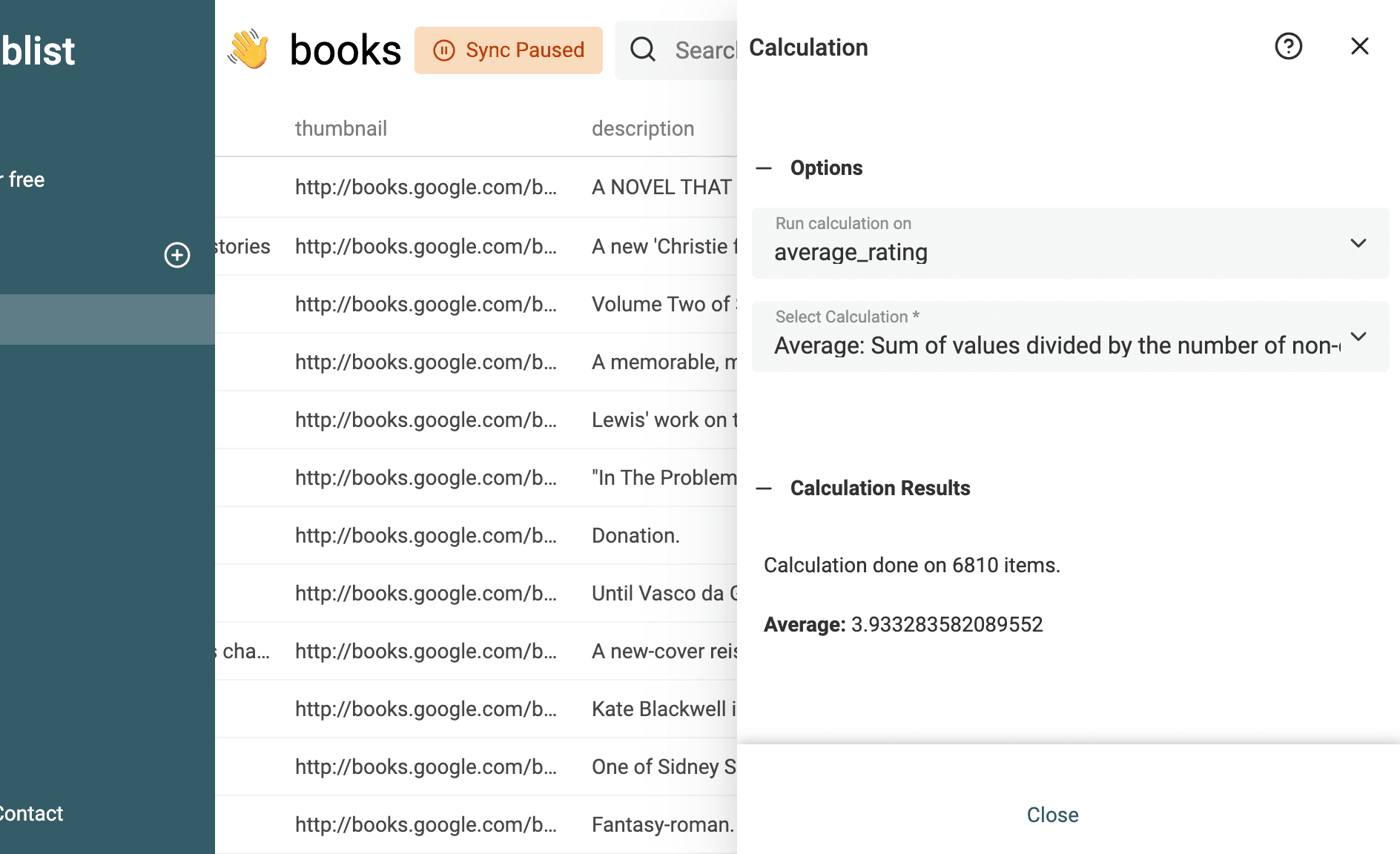 Get the Sum, Min, Max, and Average value