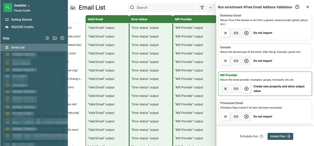 Configure outputs