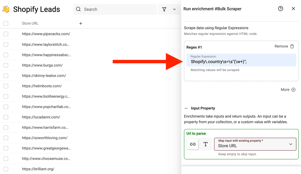 Configure Input with Regular Expression