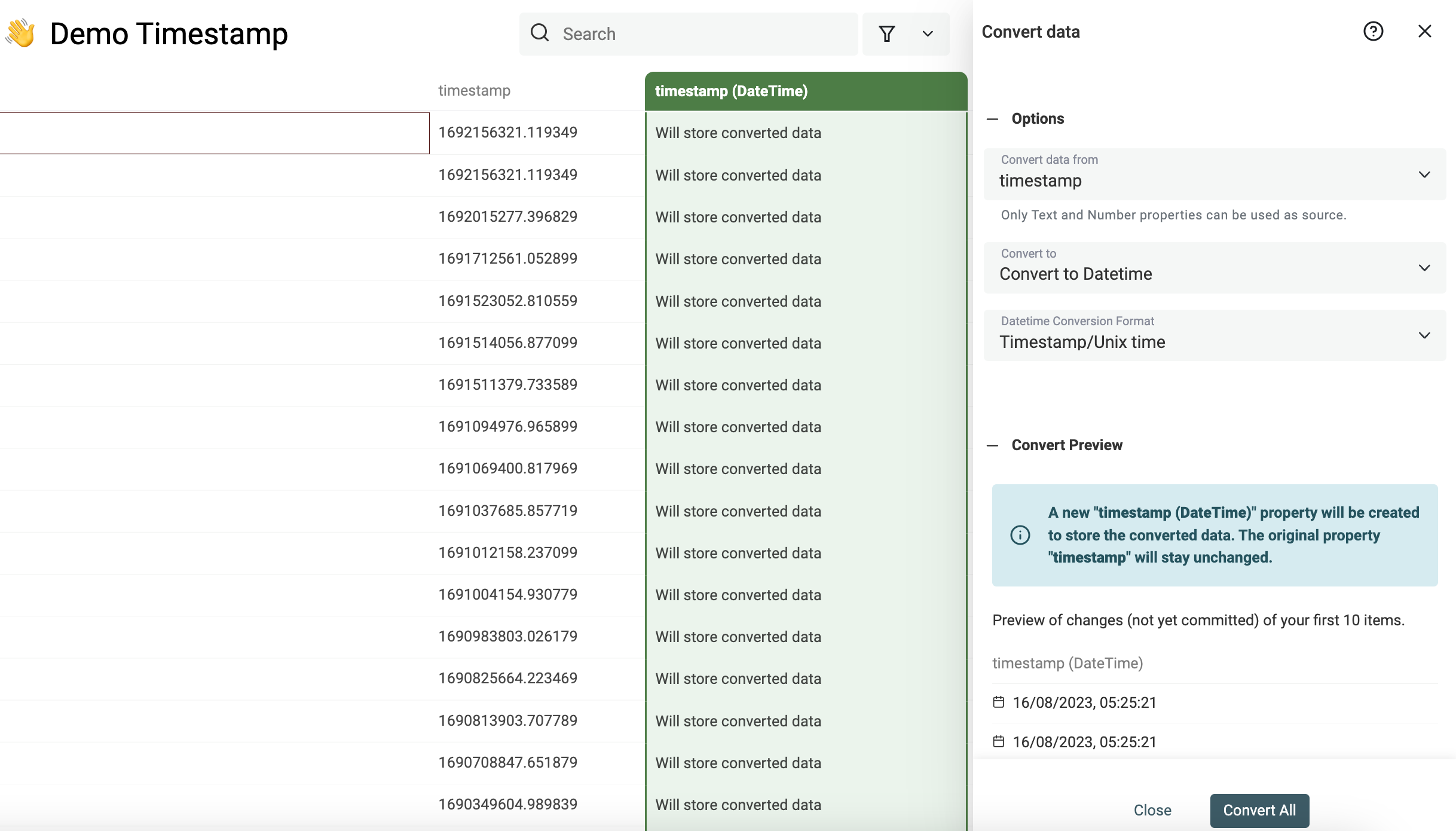 Convert Text To Datetime Number Checkbox Datablist